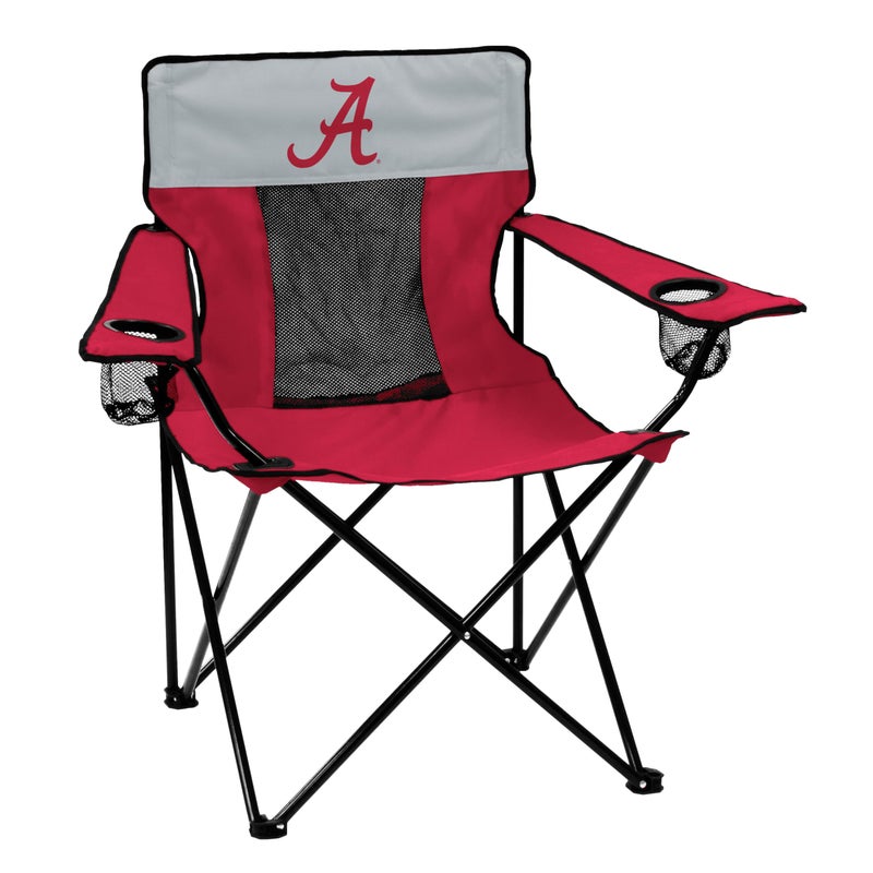 Logo Brands NCAA Alabama Crimson Tide Elite Portable Chair - Premium Outdoor Chair with Cup Holder, Powder-Coated Steel Frame, Lightweight and Portable for Tailgating,and Sporting Events - Image 1